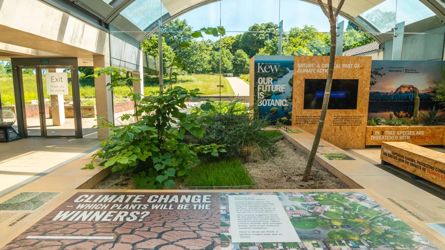 Informative panels and plants at Wakehurst