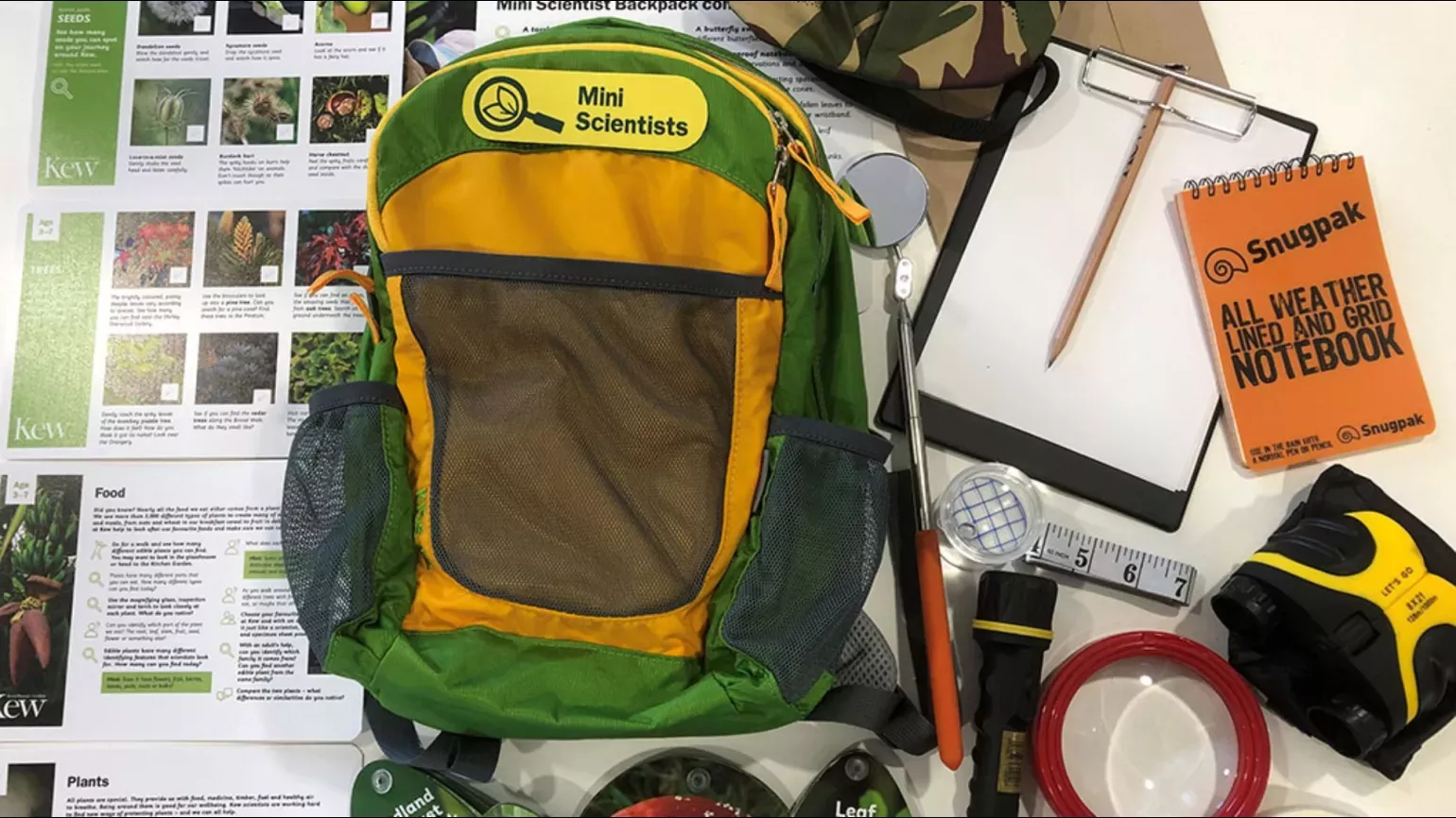 A backpack with scientific contents