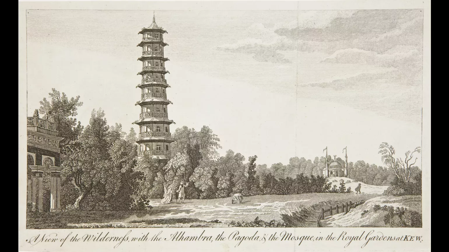 A historical paper sketch of the Great Pagoda 