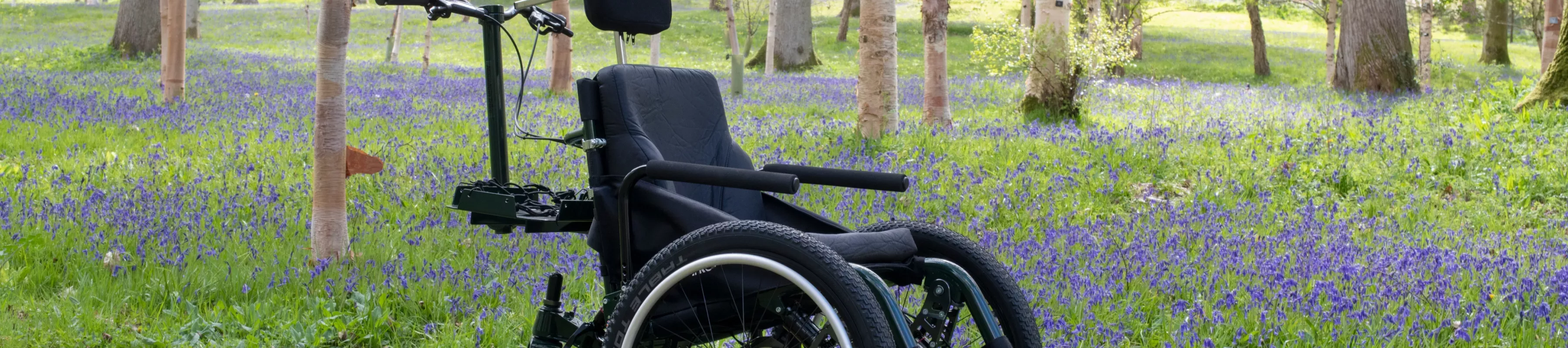 Wheelchair in a woodland